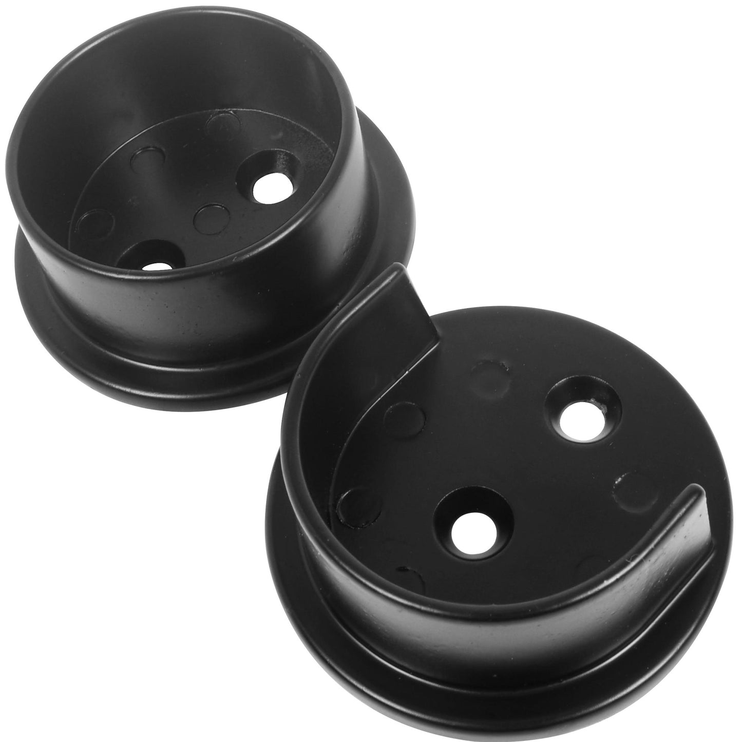 Stone Harbor Hardware Heavy-Duty Pole Sockets, 2 Holes, Matte Black