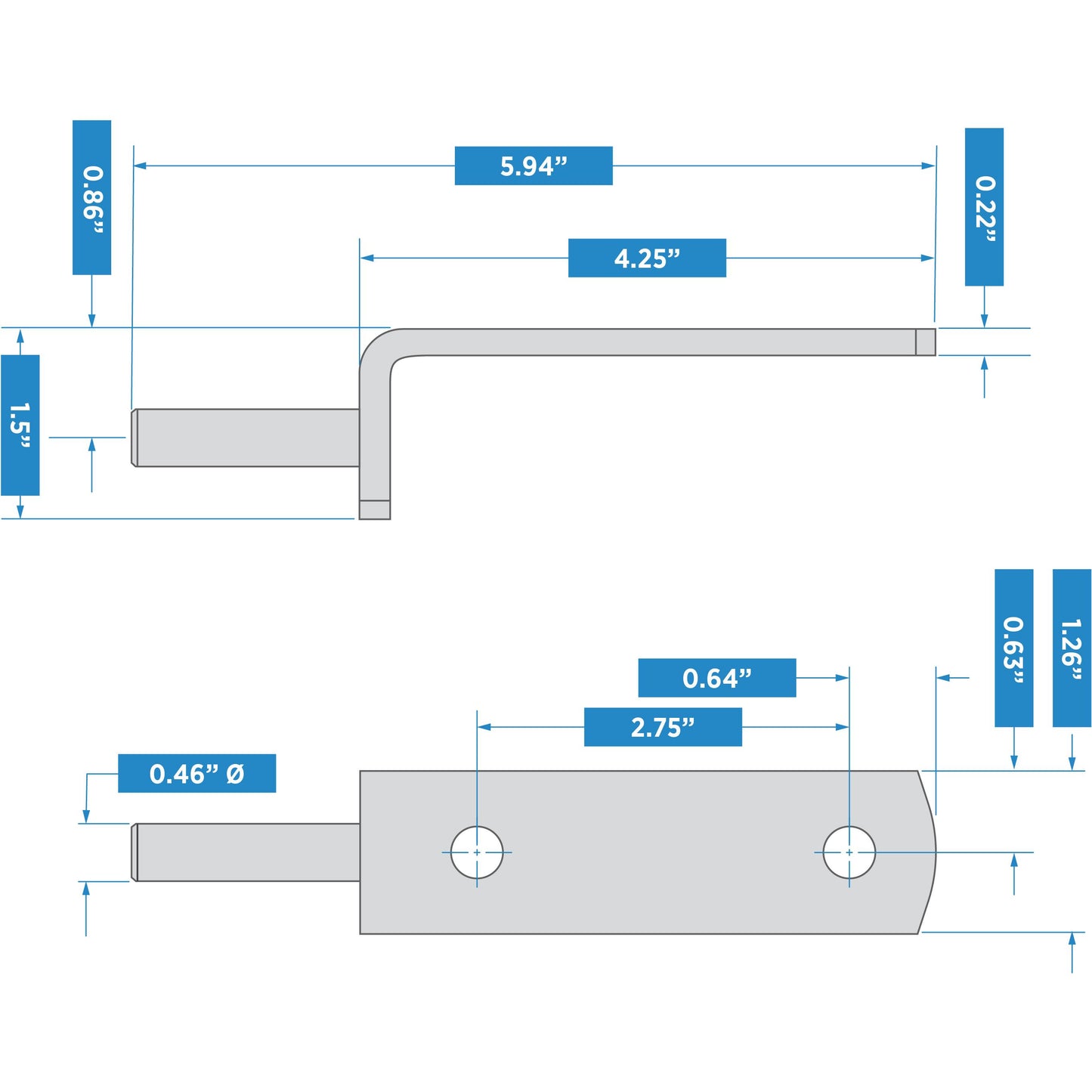 298BC 1/2" Pintle - Zinc Plated