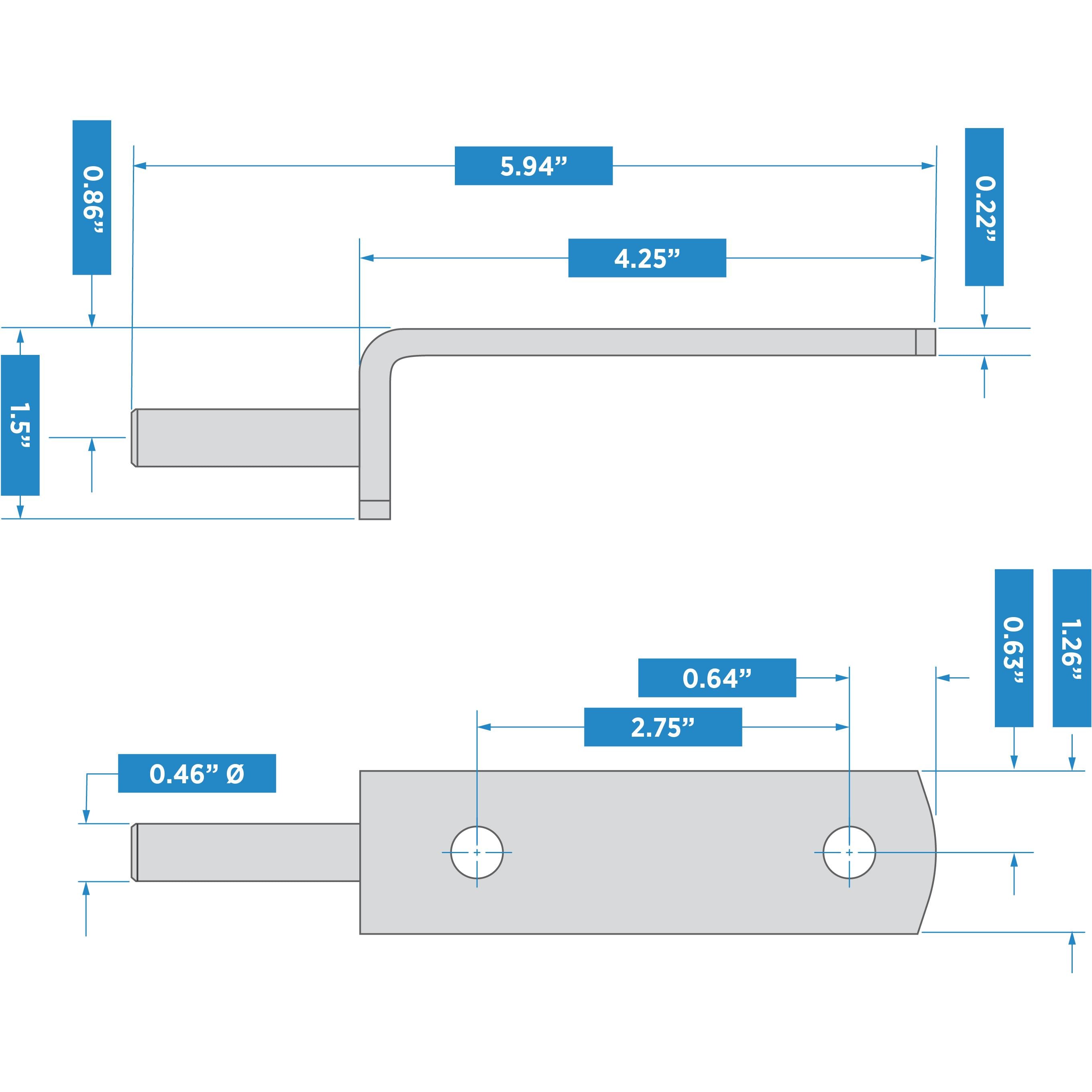 298BC 1/2" Pintle - Zinc Plated