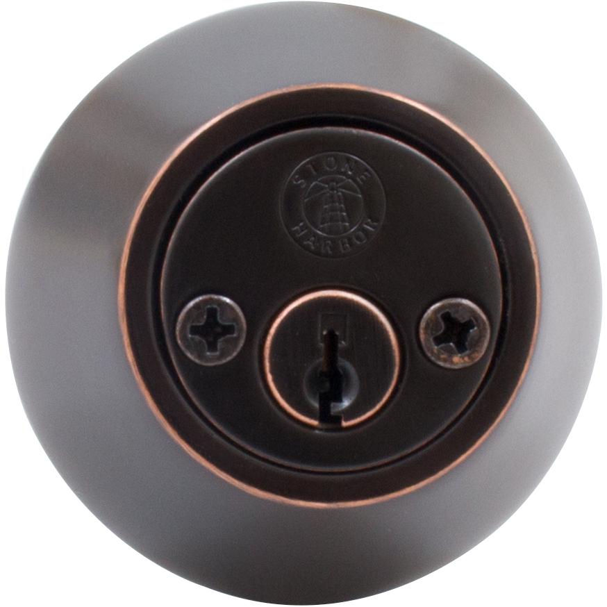 Stone Harbor Hardware Grade 3 Deadbolt, Double Cylinder, KW Keyway, Vintage Bronze