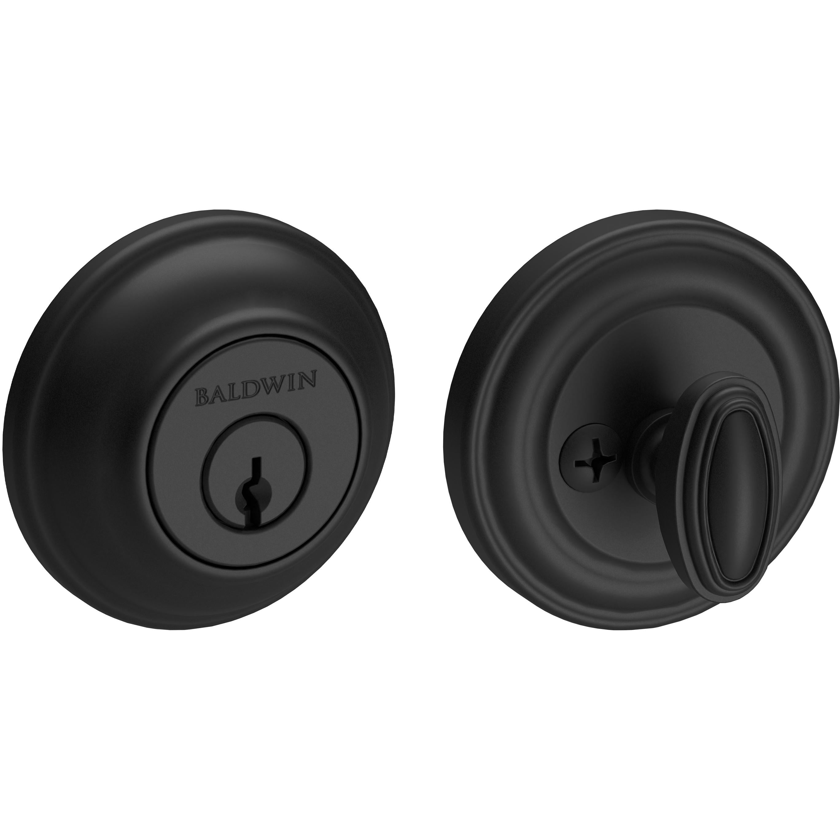 1-Cyl Traditional Round Deadbolt - Satin Black
