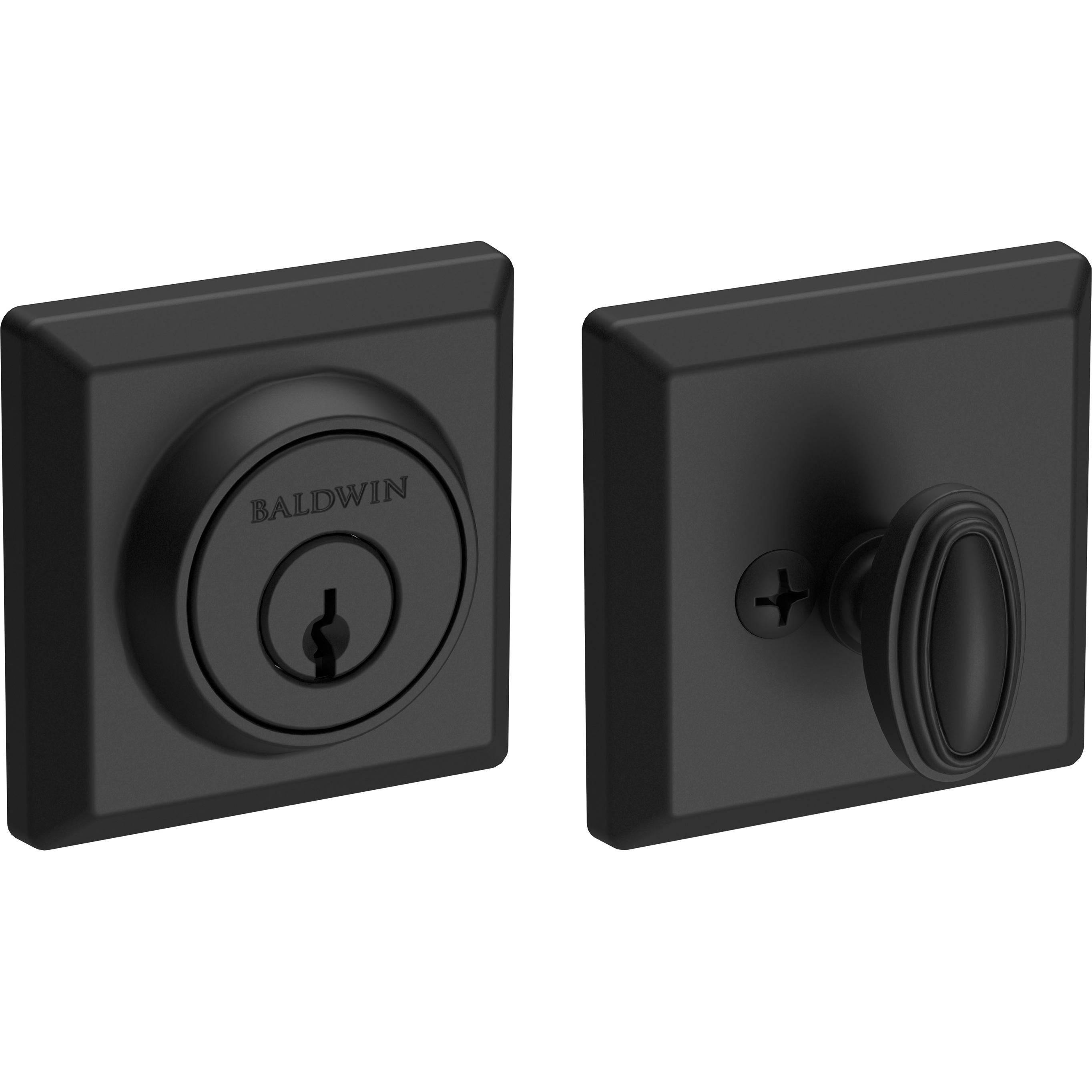 1-Cyl Traditional Square Deadbolt - Satin Black