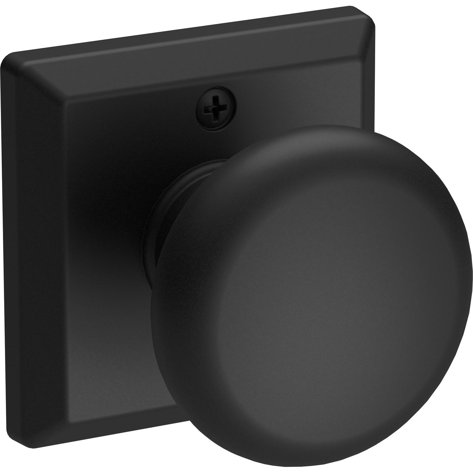 Round Knob / Square Rose - Satin Black