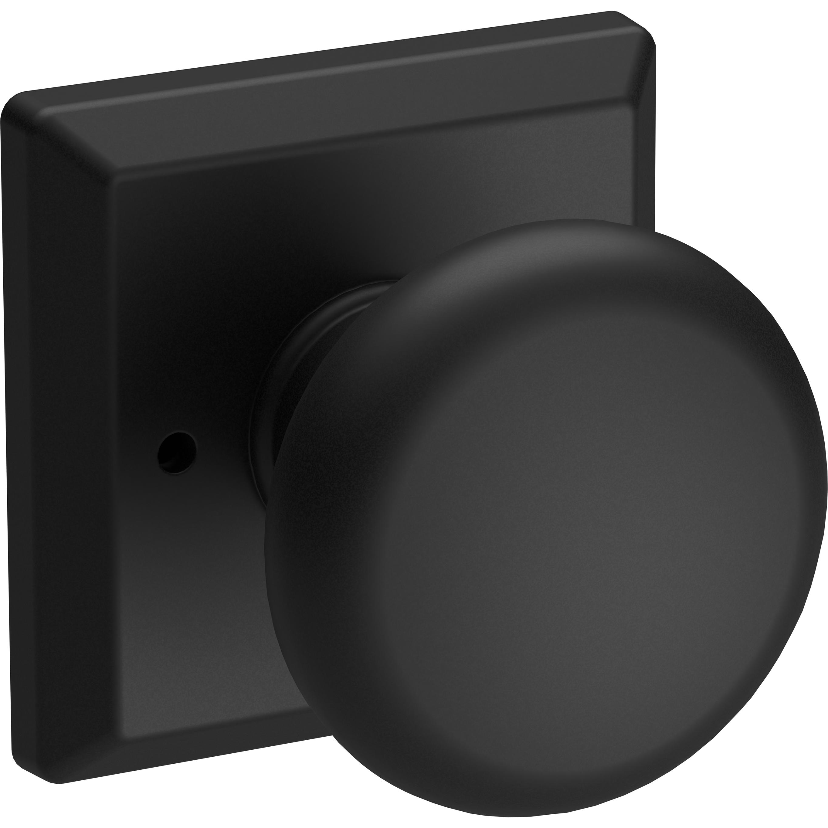 Round Knob / Square Rose - Satin Black