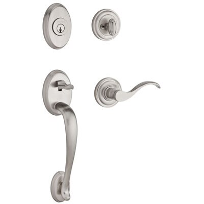 Columbus Handleset with Curve - Satin Nickel