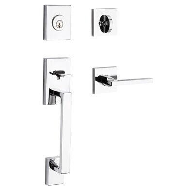 La Jolla Handleset with Square - Polished Chrome