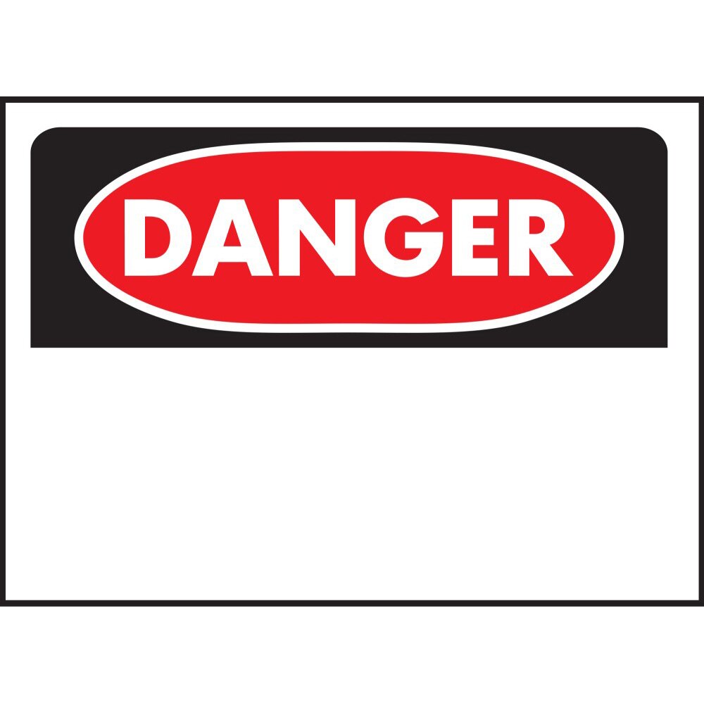 Hy-Ko 523 14" x 10" Danger Blank Sign, Heavy Duty Plastic OSHA Safety Sign, White/Black/Red