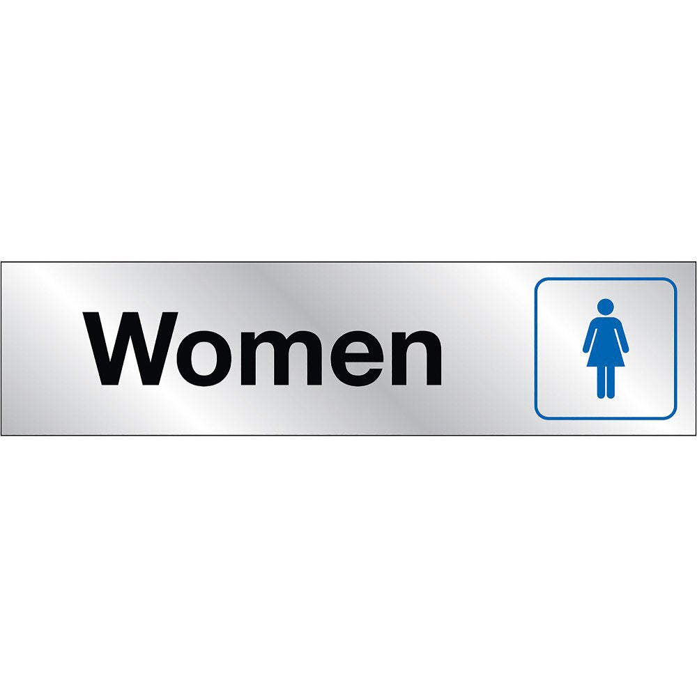 Hy-Ko 418 8" x 2" Aluminum Women Sign - Satin Aluminum