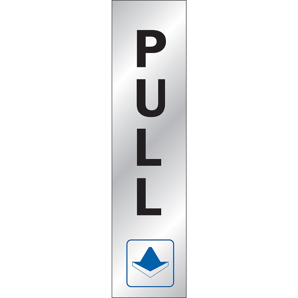 Hy-Ko 434 8" x 2" Aluminum Pull Sign - Satin Aluminum