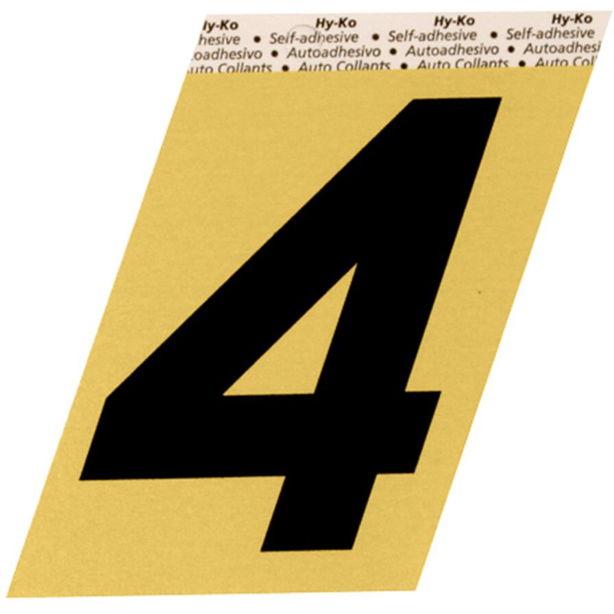 GG-25 3-1/2" Self-Adhesive Aluminum Number Sign, Black/Gold