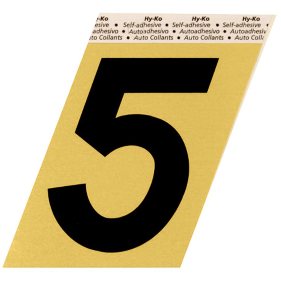 GG-25 3-1/2" Self-Adhesive Aluminum Number Sign, Black/Gold