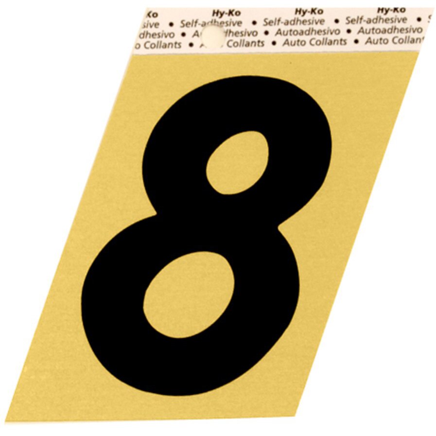 GG-25 3-1/2" Self-Adhesive Aluminum Number Sign, Black/Gold