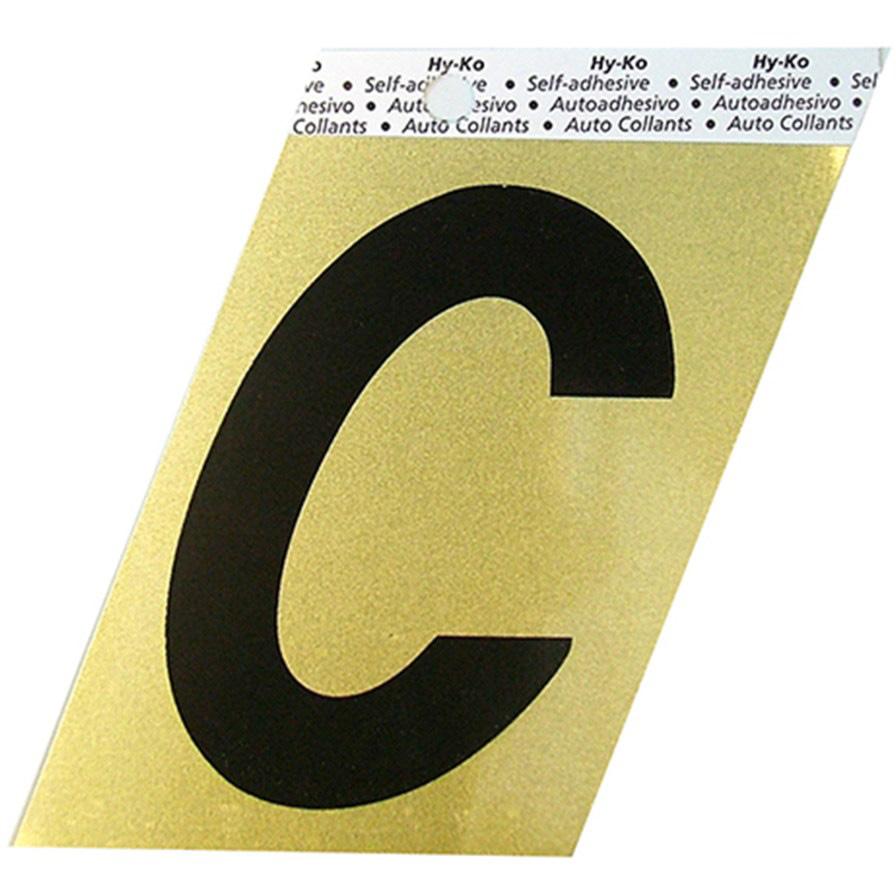 GG-25 3-1/2" Self-Adhesive Aluminum Letter Sign, Black/Gold