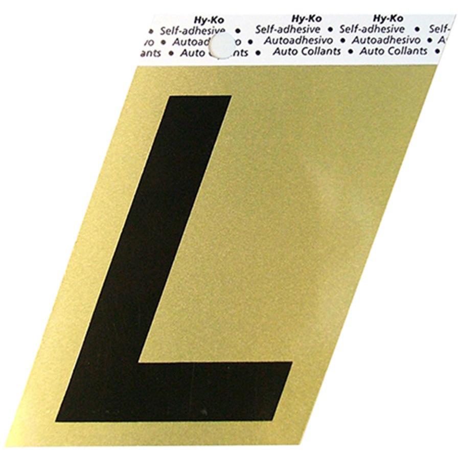 GG-25 3-1/2" Self-Adhesive Aluminum Letter Sign, Black/Gold