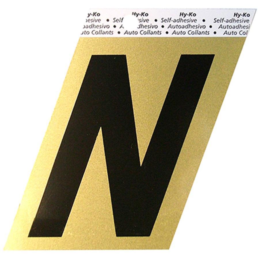 GG-25 3-1/2" Self-Adhesive Aluminum Letter Sign, Black/Gold