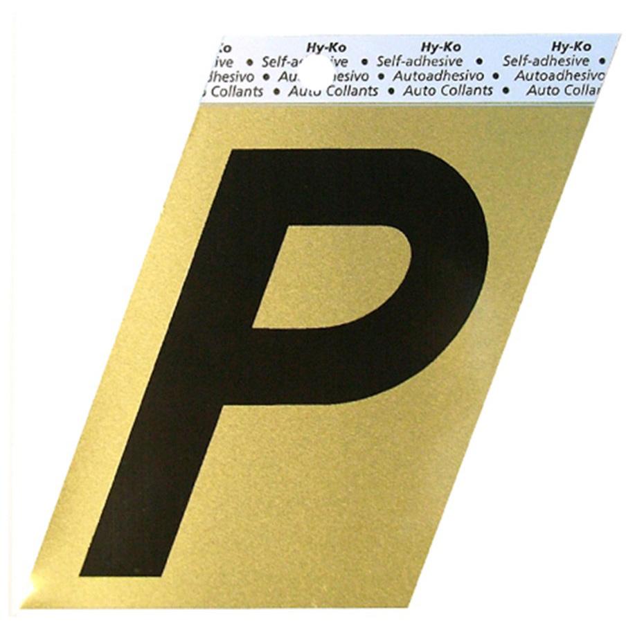 GG-25 3-1/2" Self-Adhesive Aluminum Letter Sign, Black/Gold