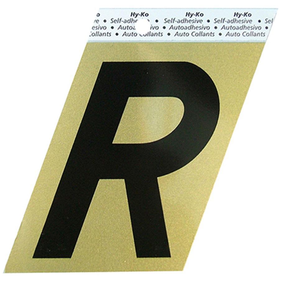 GG-25 3-1/2" Self-Adhesive Aluminum Letter Sign, Black/Gold