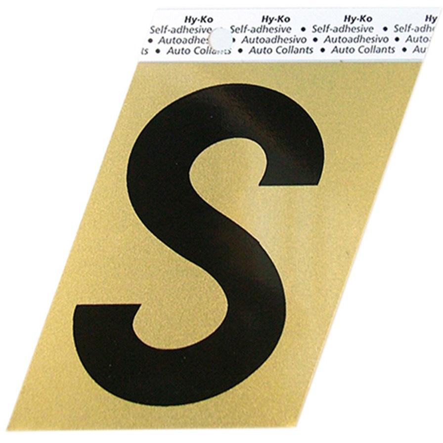 GG-25 3-1/2" Self-Adhesive Aluminum Letter Sign, Black/Gold