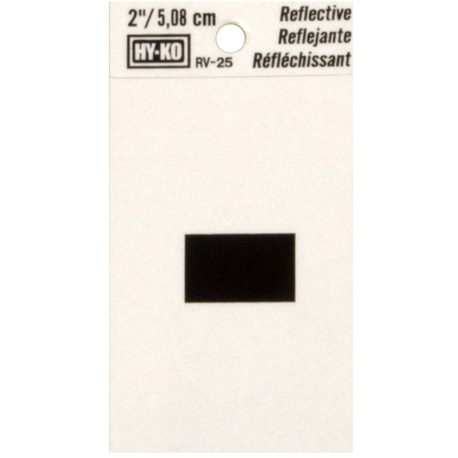 Hy-Ko RV-25/- 1-1/2" x 3" Self-Adhesive Reflective Vinyl Dash "-" Sign, Black