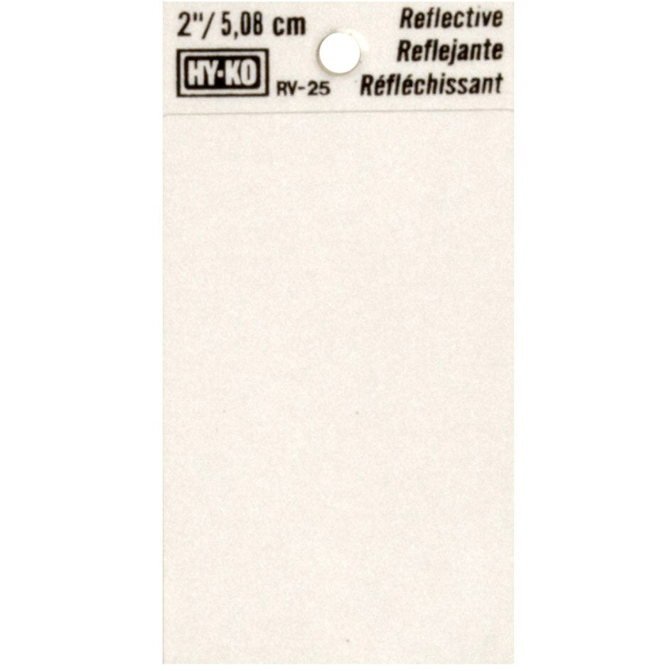 Hy-Ko RV-25/BLNK 1-1/2" x 3" Self-Adhesive Reflective Vinyl Blank Sign