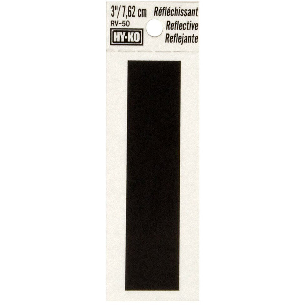 RV-50 2-1/2" x 4" Self-Adhesive Reflective Vinyl Letter Sign, Black