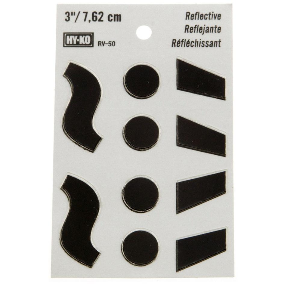 Hy-Ko RV-50/SPN 2-1/2" x 4" Self-Adhesive Reflective Vinyl Spanish Symbol Sign, Black
