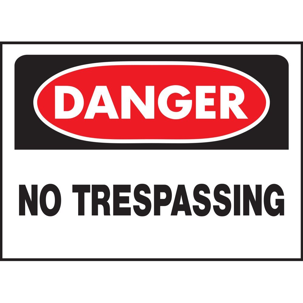 Hy-Ko 514 14" x 10" Danger No Trespassing Sign, Heavy Duty Plastic OSHA Safety Sign, White/Black/Red