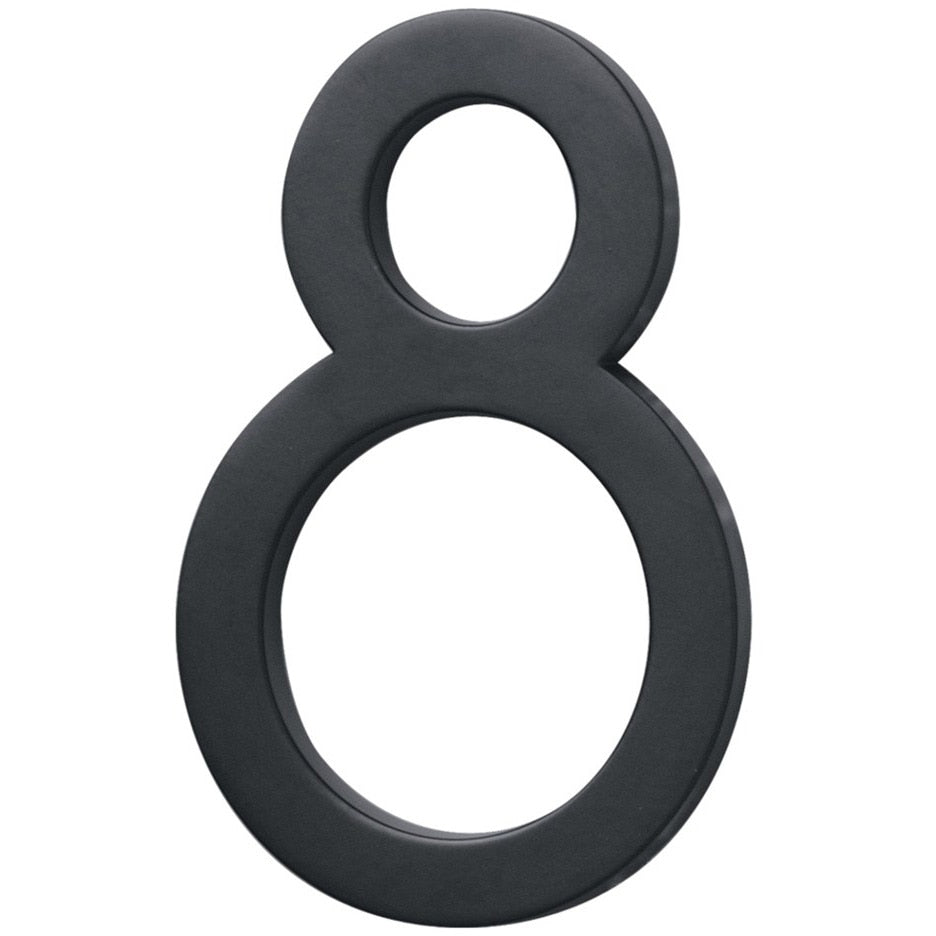 4" Floating Mount House Number - Black