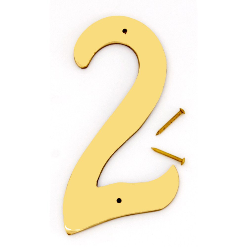 4" Metal House Number Polished Brass
