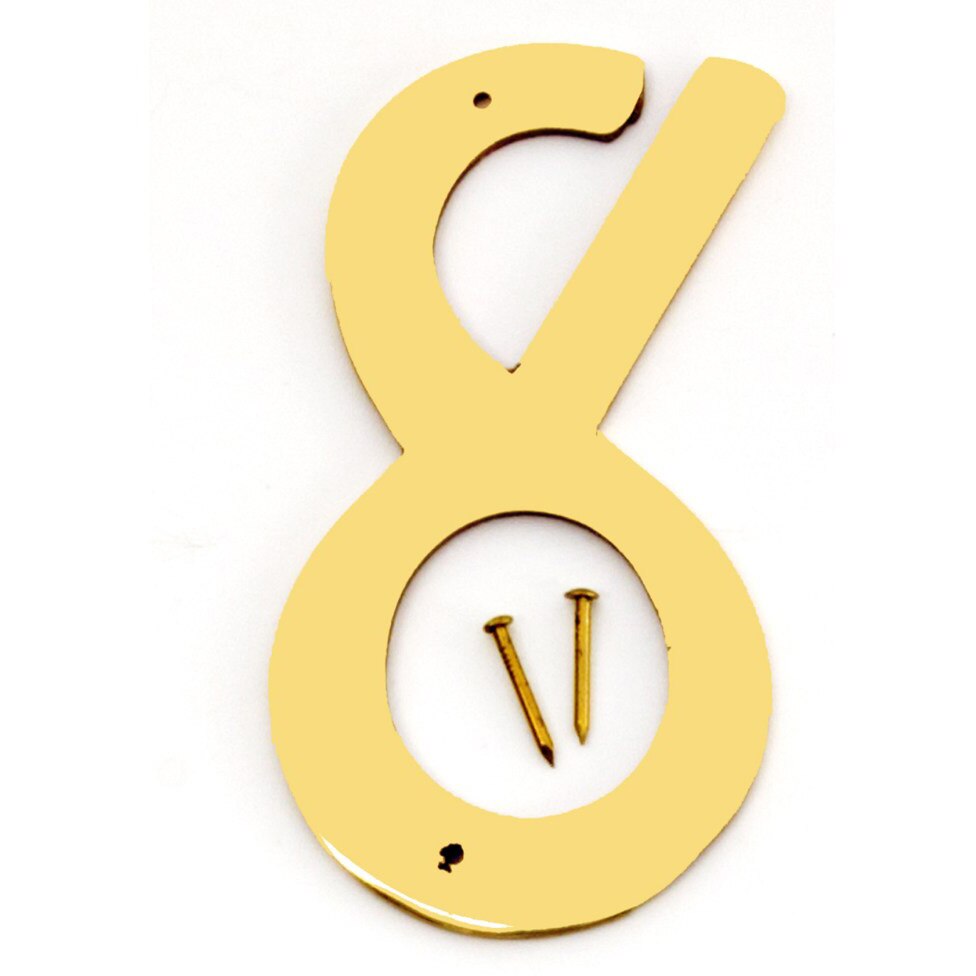 4" Metal House Number Polished Brass