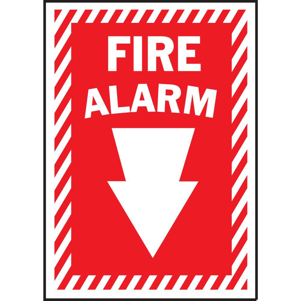 Hy-Ko 592 10" x 14" Fire Alarm Sign, Heavy Duty Plastic OSHA Safety Sign, White/Black/Red