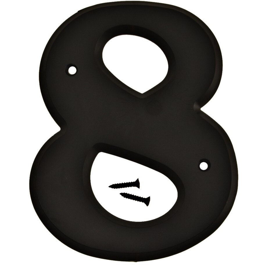 6" Plastic House Number - Black