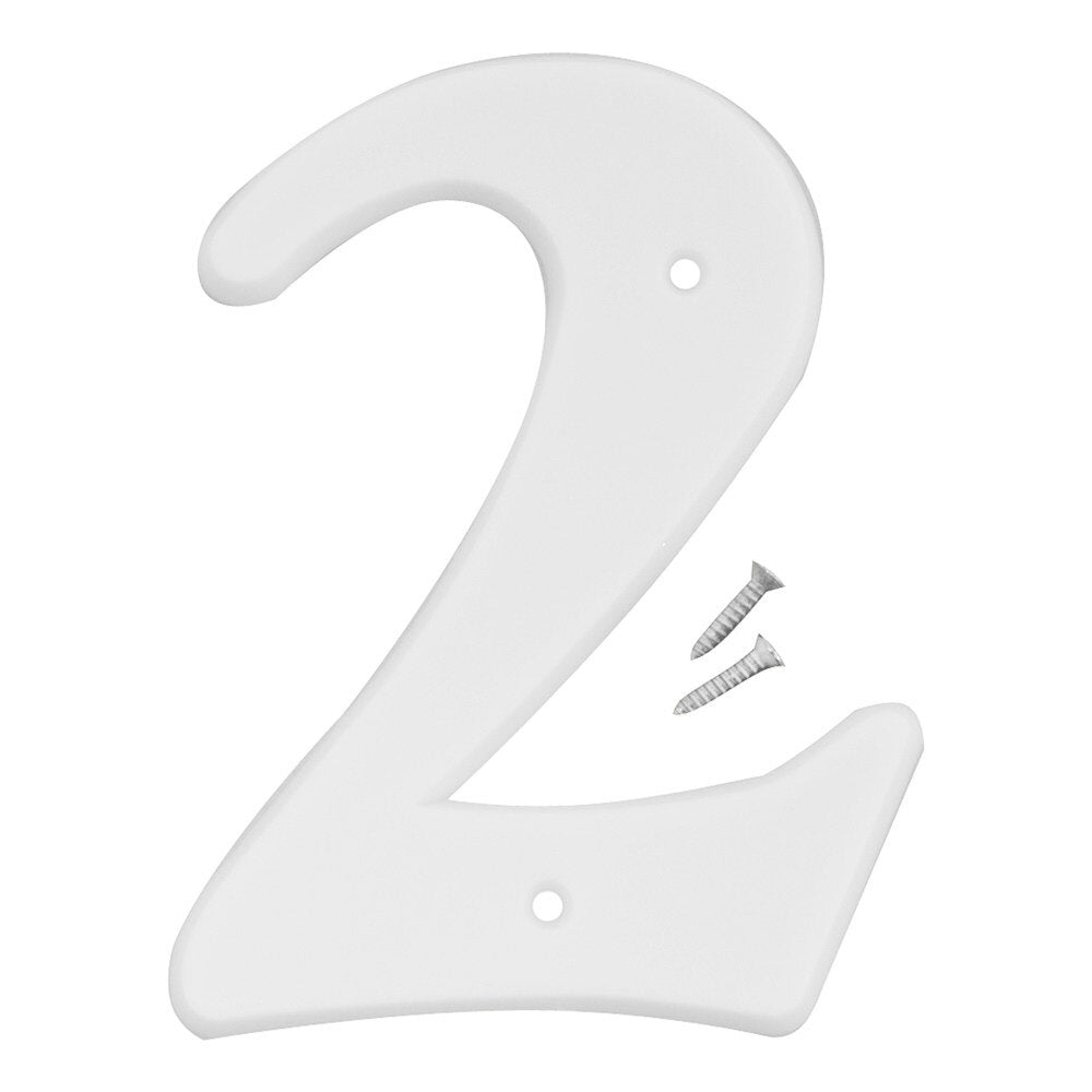 6" Plastic House Number - White