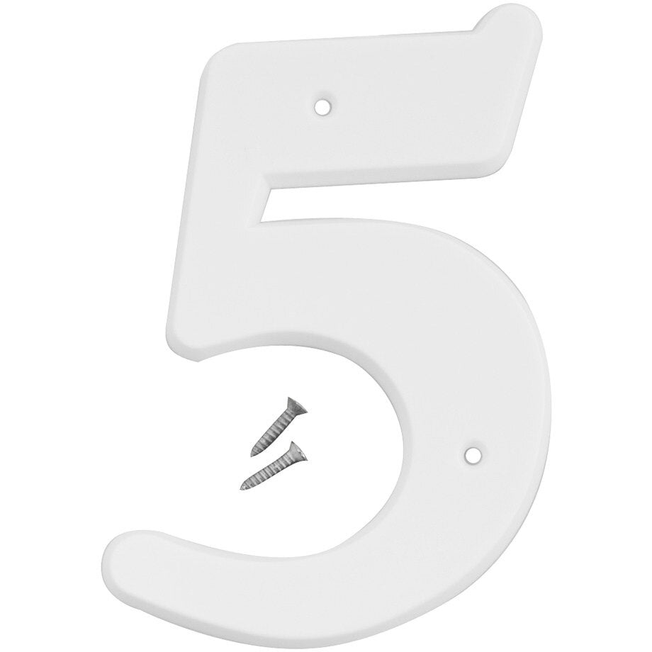 6" Plastic House Number - White