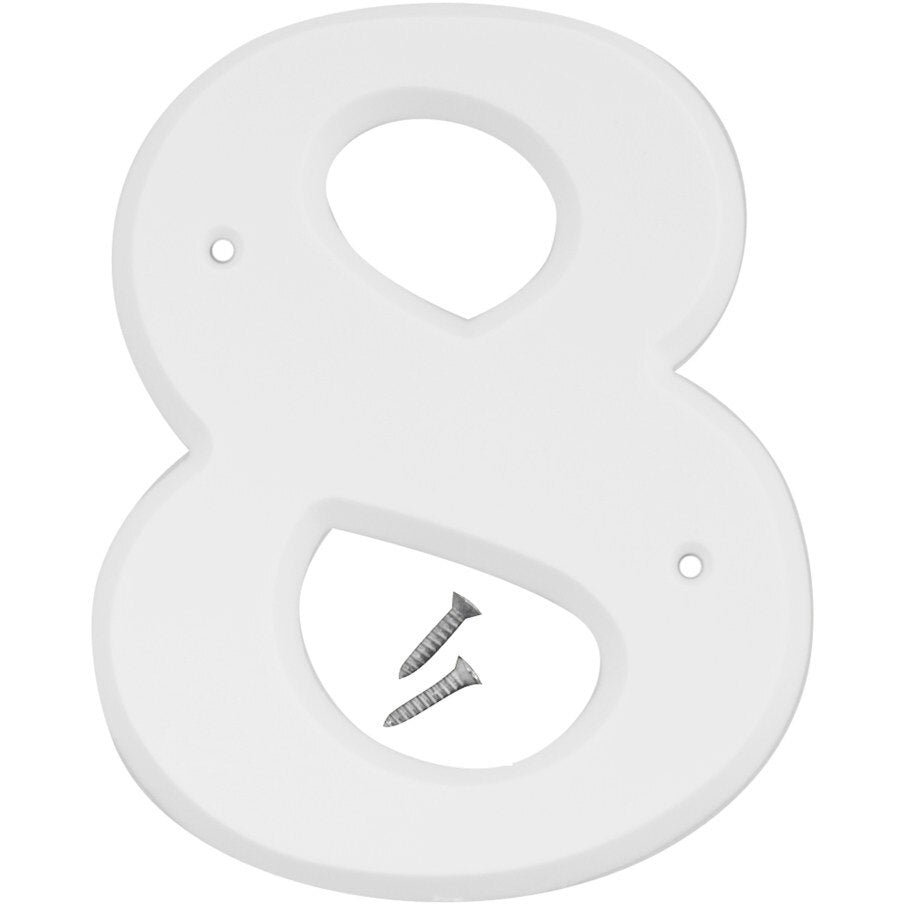 6" Plastic House Number - White