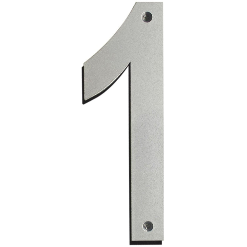 Hy-Ko 30801 6" Reflective Plastic House Number 1 - Silver