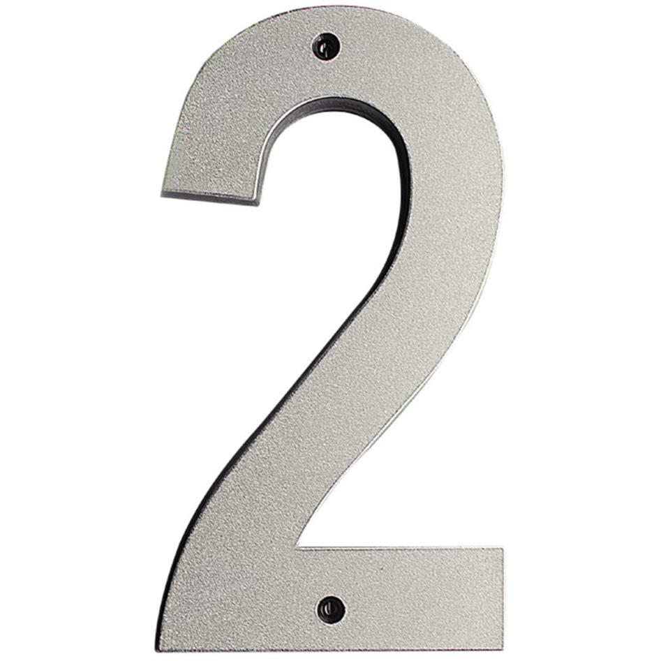 6" Reflective Plastic House Number - Silver