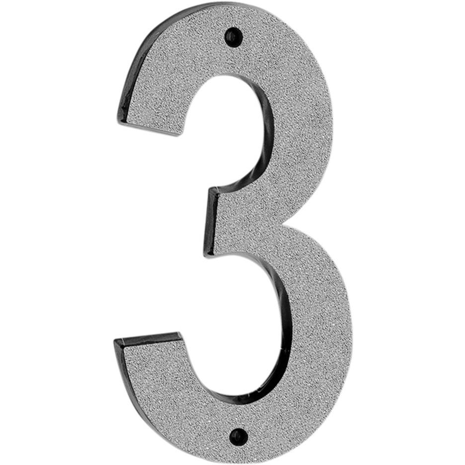 6" Reflective Plastic House Number - Silver