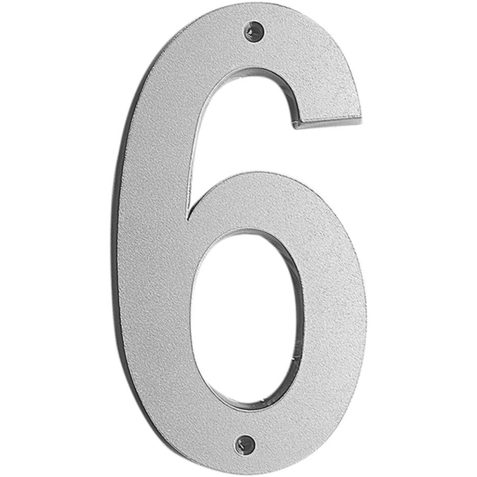 6" Reflective Plastic House Number - Silver
