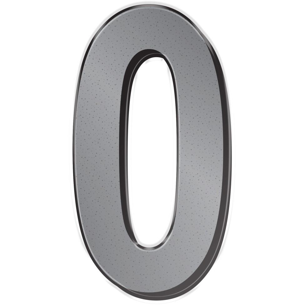 6" Reflective Plastic House Number - Silver