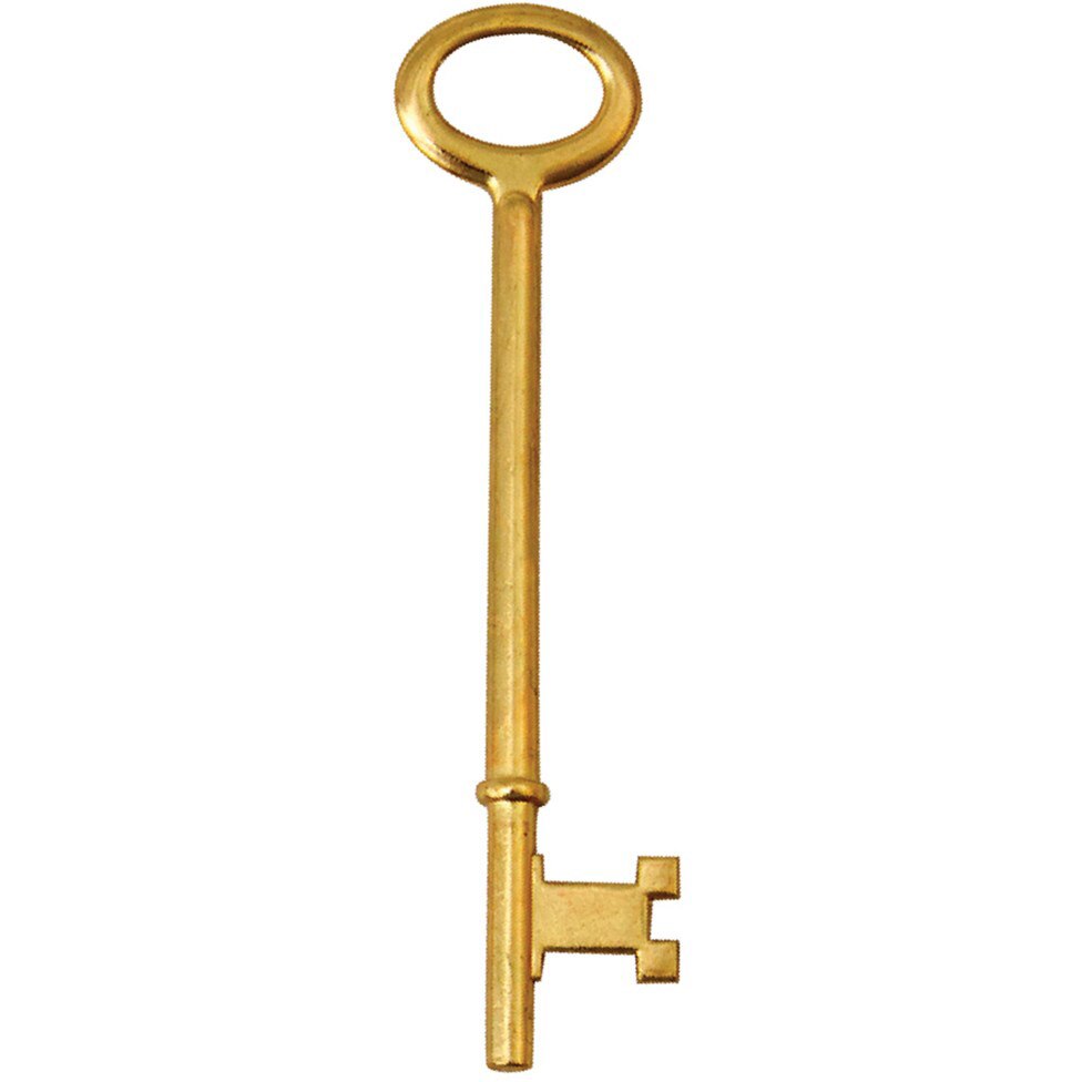 Hy-Ko KC200 Notched Tip Skeleton Key (2 pack) - Polished Brass
