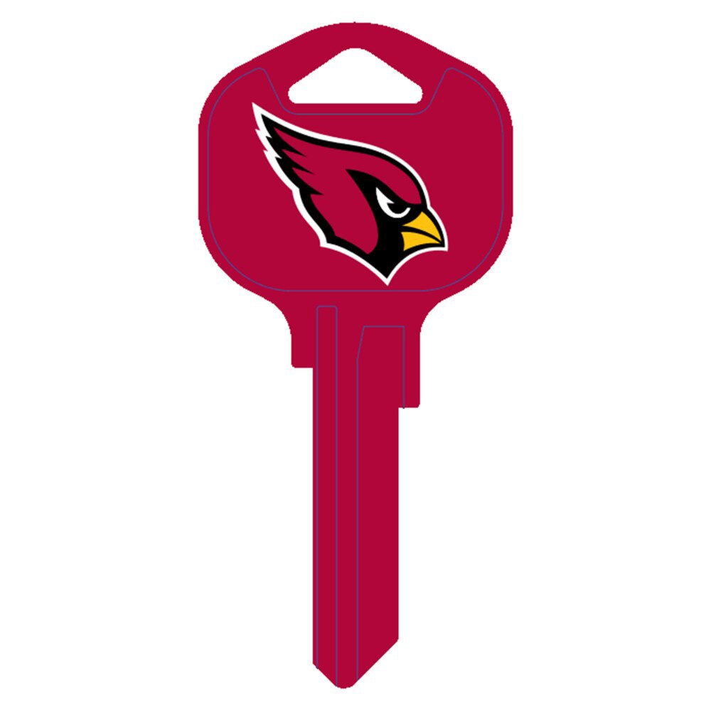 Hy-Ko FQK035H Arizona Cardinals Kwikset KW1 Brass Key Blank