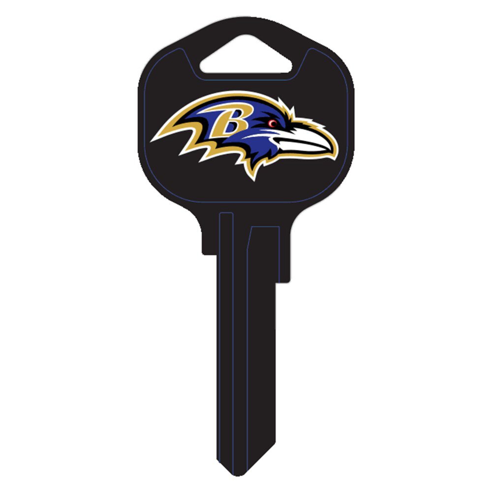 Hy-Ko FQK180H Baltimore Ravens Kwikset KW1 Brass Key Blank