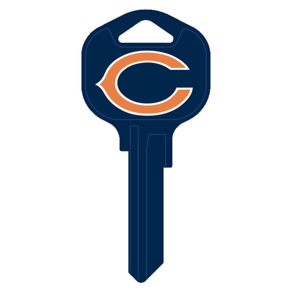 Hy-Ko FQK005H Chicago Bears Kwikset KW1 Brass Key Blank