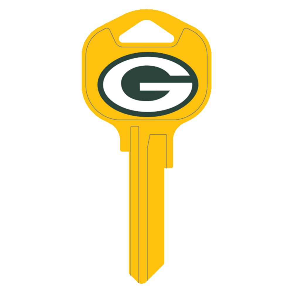 Hy-Ko FQK115H Green Bay Packers Kwikset KW1 Brass Key Blank