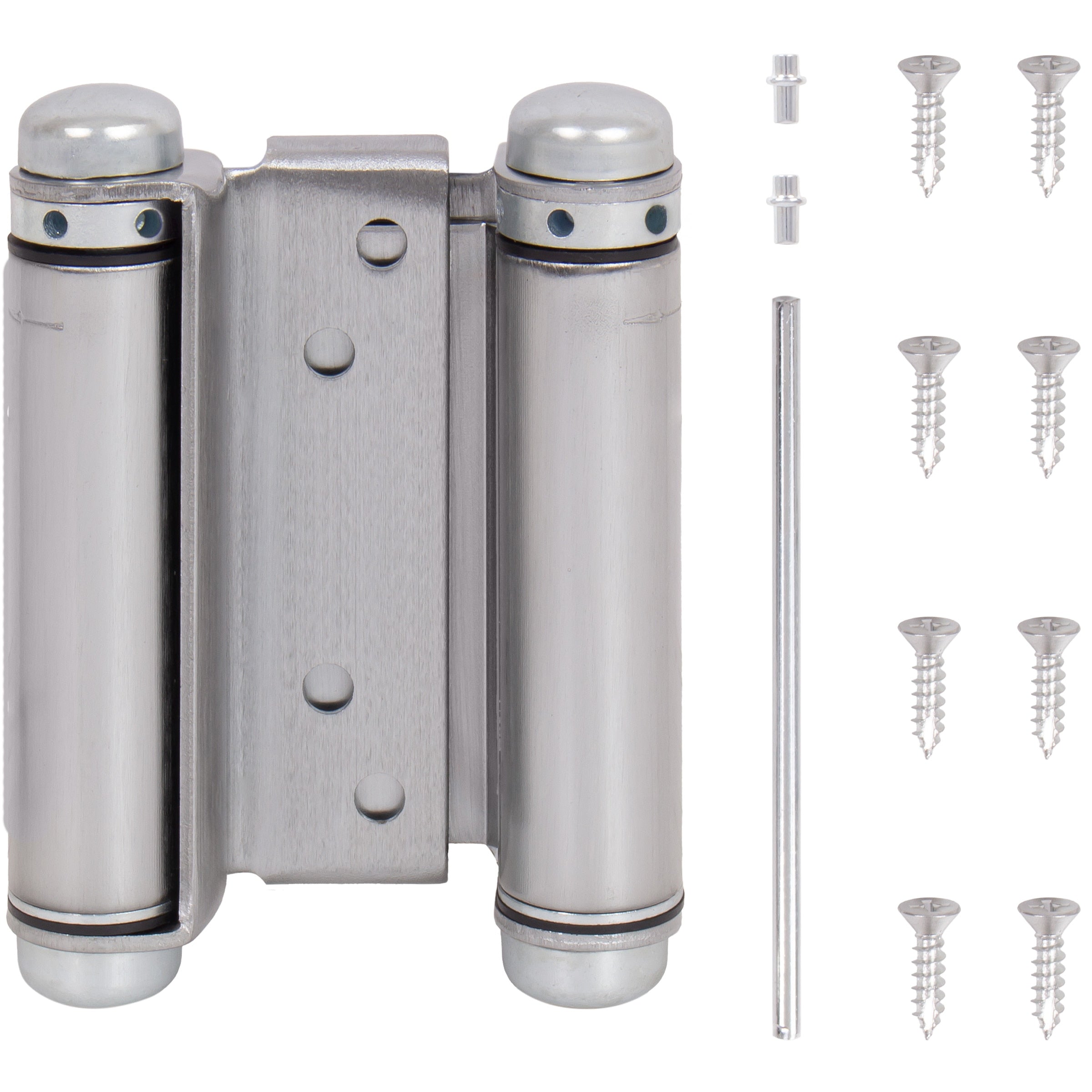 Heavy-Duty Double Acting Spring Hinge - 4" Satin Chrome (view 4)