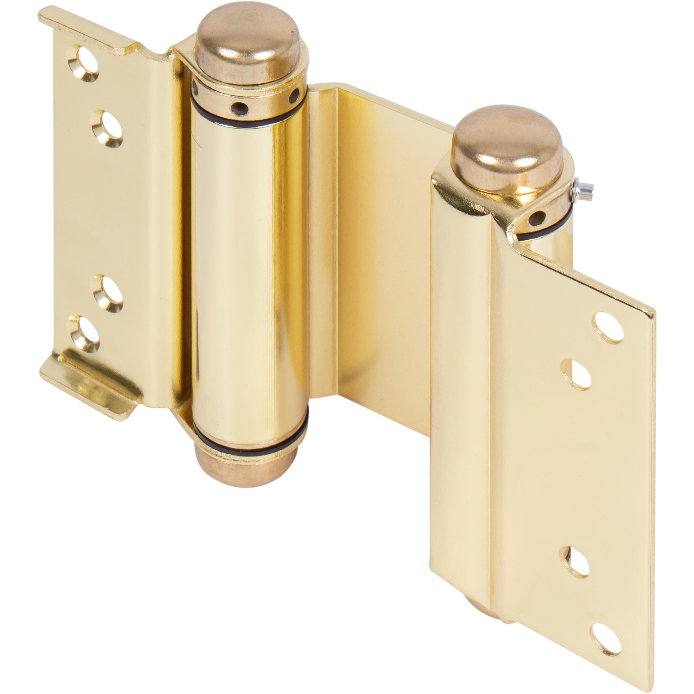 Heavy-Duty Double Acting Spring Hinge - 4" Polished Brass (view 2)