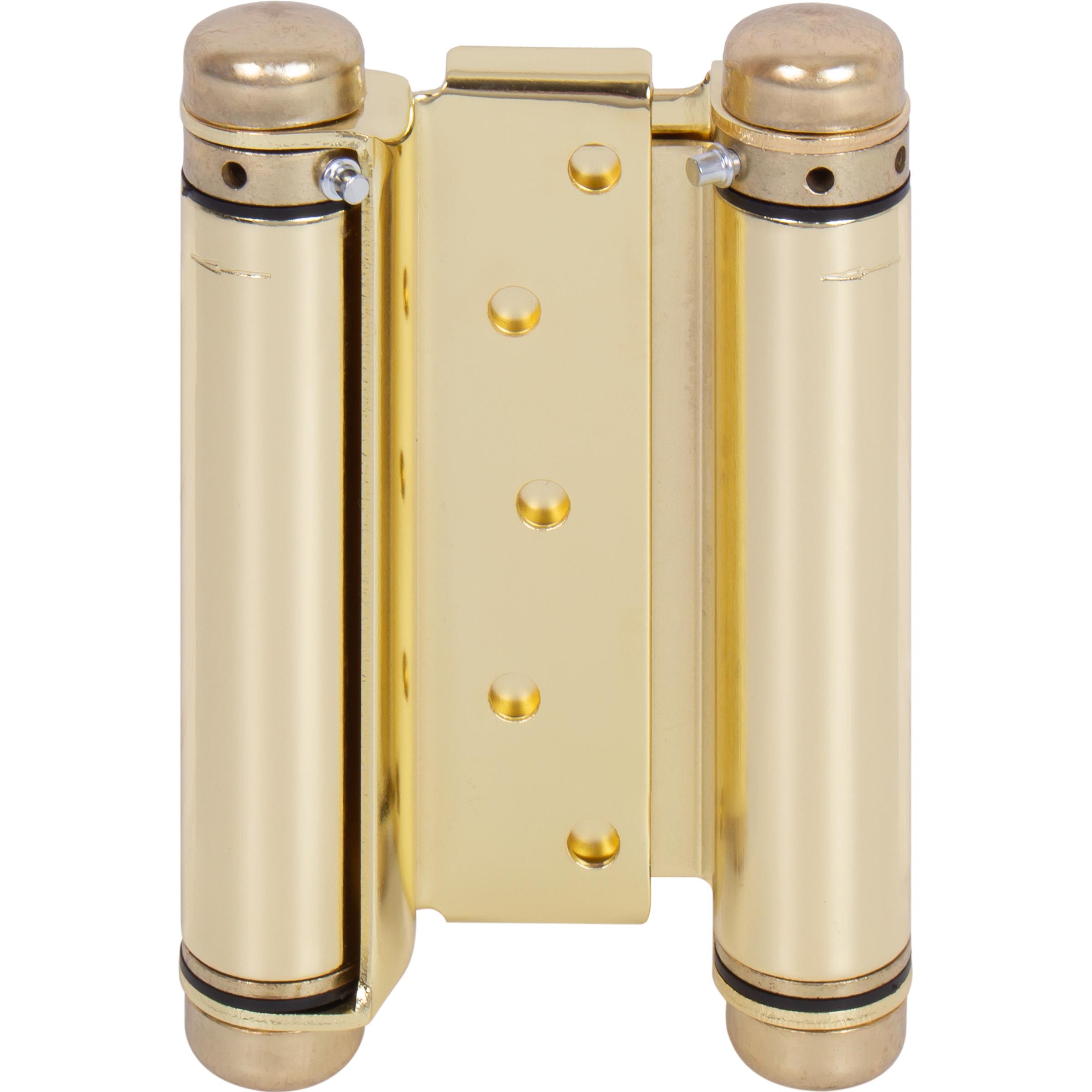 Heavy-Duty Double Acting Spring Hinge - 5" Polished Brass