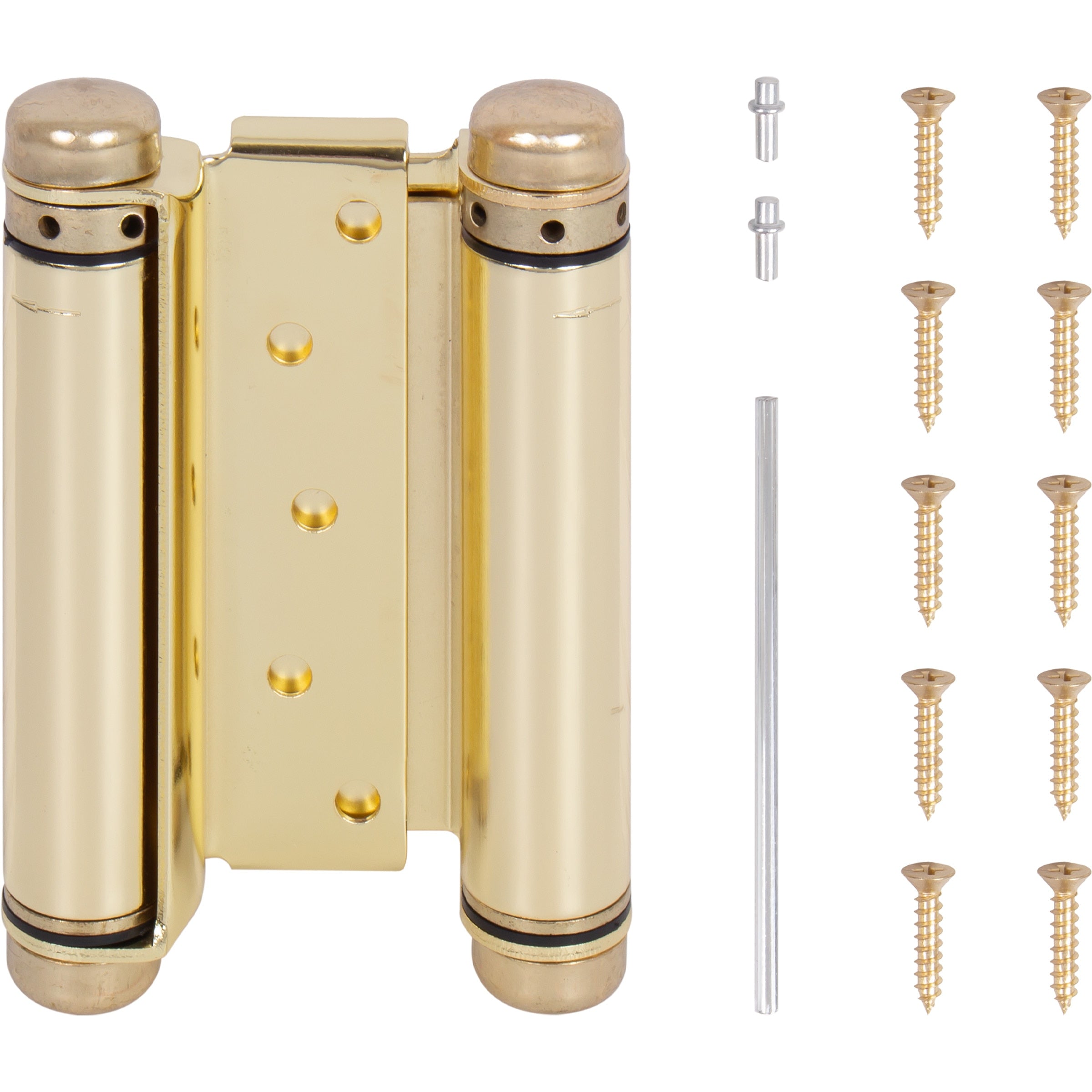 Heavy-Duty Double Acting Spring Hinge - 5" Polished Brass (view 4)