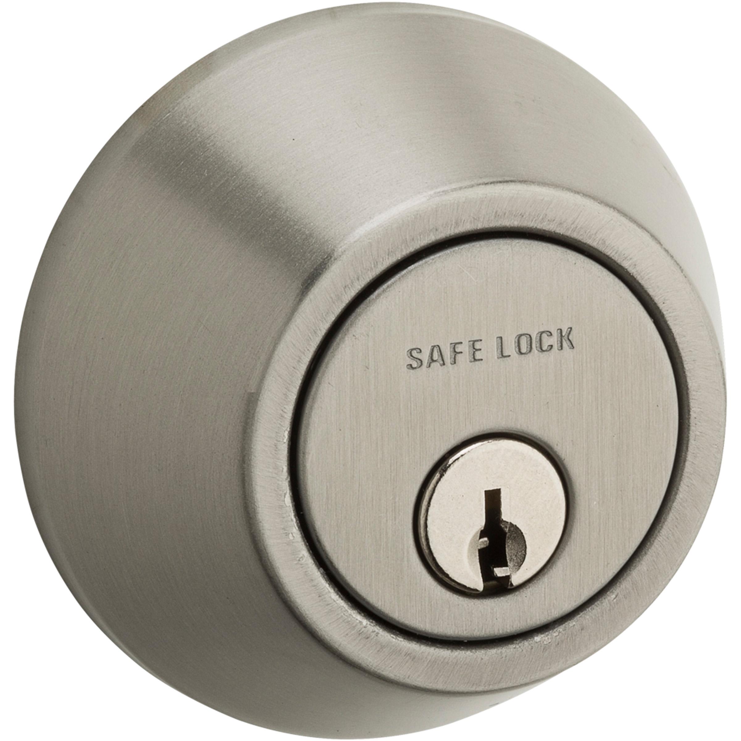 Safe Lock - Single Cylinder Deadbolt for Entry Door - Satin Nickel